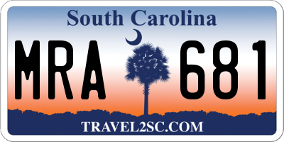 SC license plate MRA681