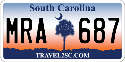 SC license plate MRA687
