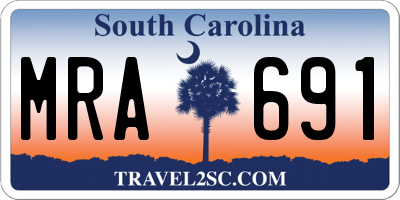 SC license plate MRA691