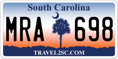 SC license plate MRA698
