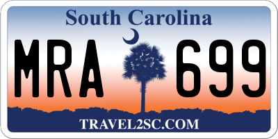 SC license plate MRA699