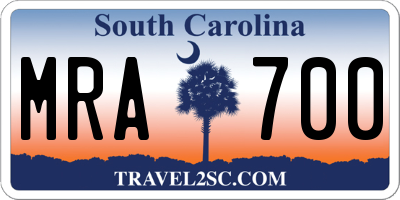 SC license plate MRA700