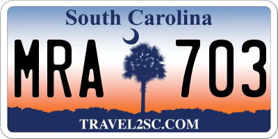 SC license plate MRA703