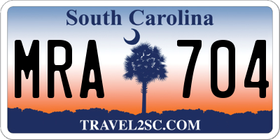 SC license plate MRA704