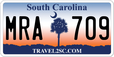 SC license plate MRA709