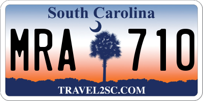 SC license plate MRA710