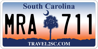 SC license plate MRA711