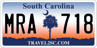 SC license plate MRA718