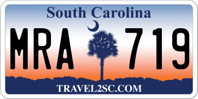 SC license plate MRA719