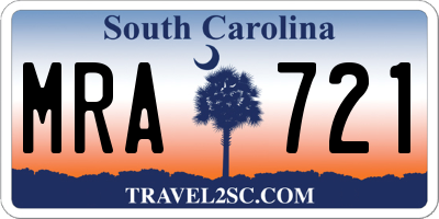 SC license plate MRA721