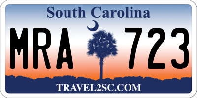 SC license plate MRA723