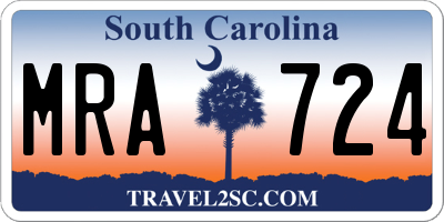 SC license plate MRA724