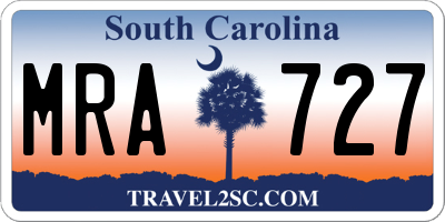 SC license plate MRA727
