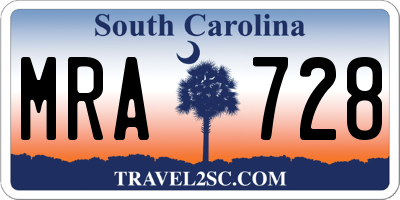 SC license plate MRA728