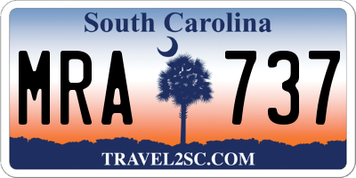 SC license plate MRA737