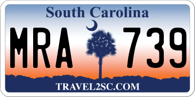 SC license plate MRA739