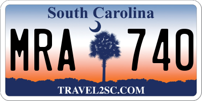 SC license plate MRA740