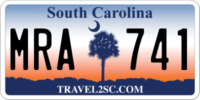 SC license plate MRA741