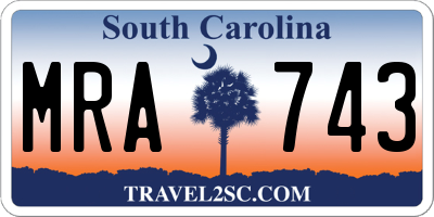 SC license plate MRA743