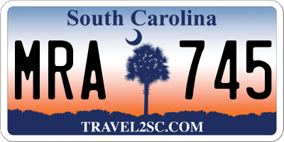 SC license plate MRA745