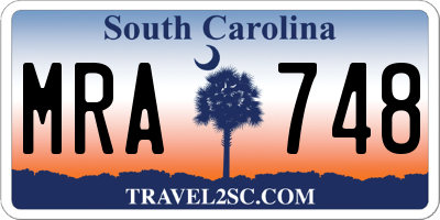 SC license plate MRA748