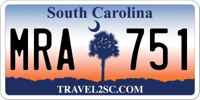 SC license plate MRA751