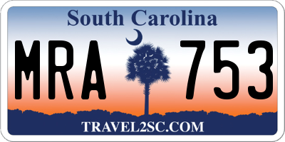 SC license plate MRA753