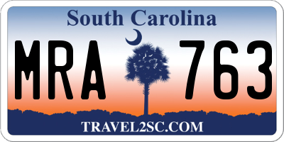 SC license plate MRA763