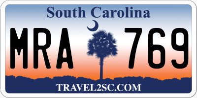 SC license plate MRA769