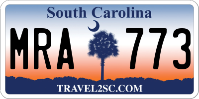SC license plate MRA773
