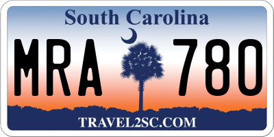 SC license plate MRA780