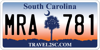 SC license plate MRA781