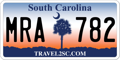 SC license plate MRA782