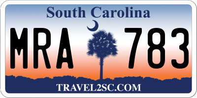 SC license plate MRA783