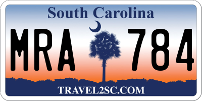 SC license plate MRA784