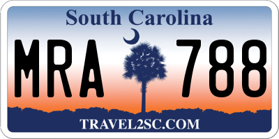 SC license plate MRA788