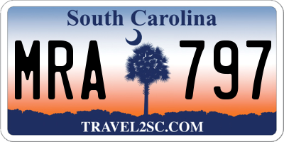 SC license plate MRA797