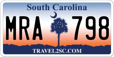 SC license plate MRA798