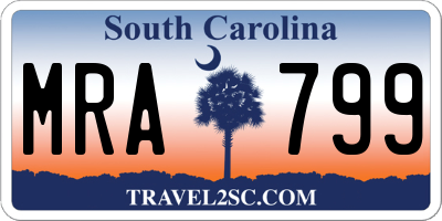 SC license plate MRA799