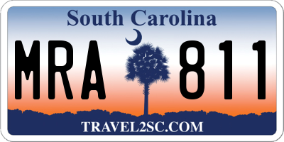 SC license plate MRA811