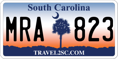 SC license plate MRA823