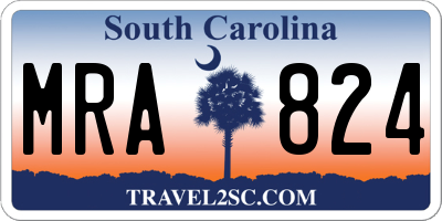 SC license plate MRA824