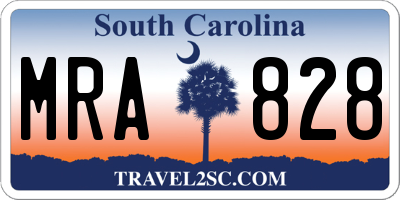 SC license plate MRA828