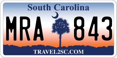 SC license plate MRA843