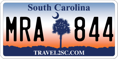 SC license plate MRA844