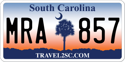 SC license plate MRA857