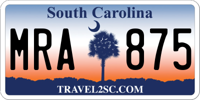 SC license plate MRA875