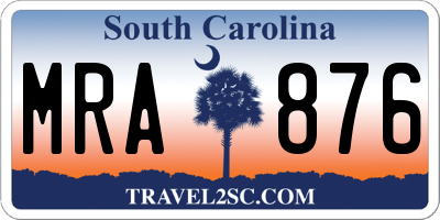 SC license plate MRA876