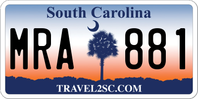 SC license plate MRA881