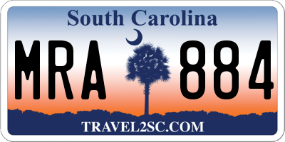 SC license plate MRA884
